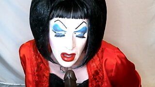 Heavy Makeup Slut Debra Pleases Daddy by Sucking BBC Dildo