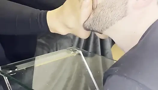 Dirty White Sneaker Worship - Sweaty Feet Sniffing (front View)