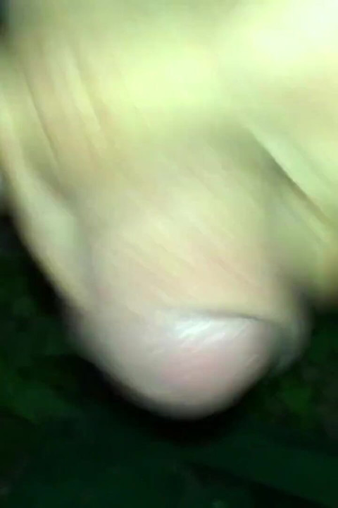 Loudly Night Cumshot on Light Pole. Fast Jerking