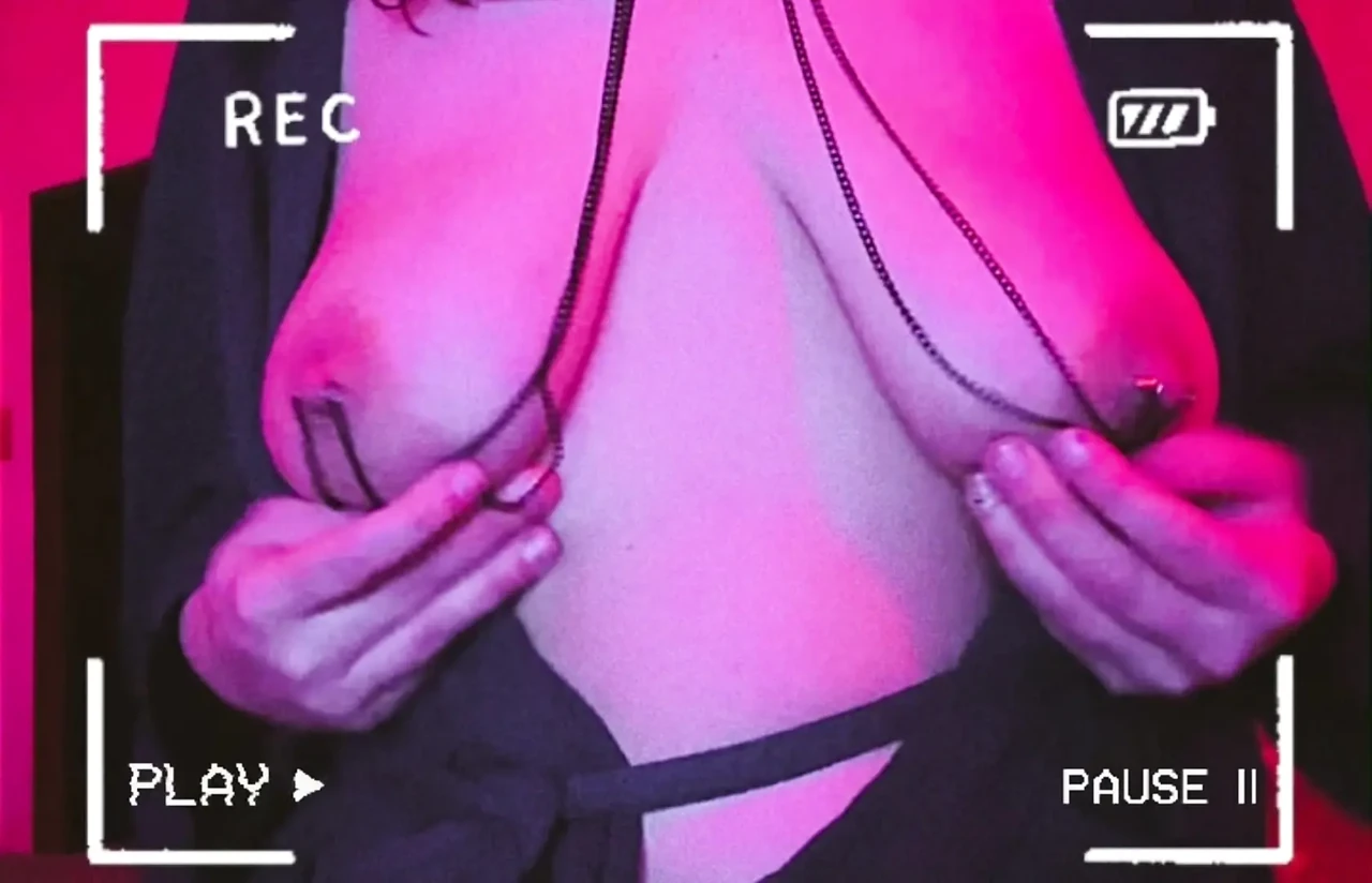Sexy MILF Plays with Pierced Boobs