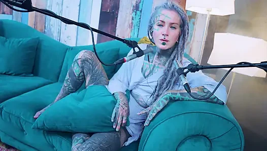I talk about H - Happiness - ASMR podcast SFW talking goth skinny girl dreadlocks tattoo model inked girl
