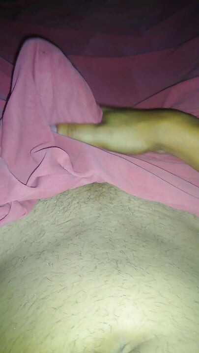 POV In the middle of the night very horny masturbating big thick cock under the blanket.