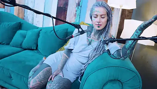 I talk about K - Kindness - ASMR podcast SFW talking goth skinny girl dreadlocks tattoo model inked girl