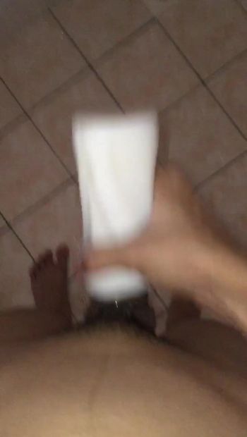 Shower time fun cum handjob masturbation.