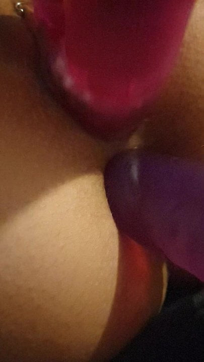 Double penetration dildos gaping
