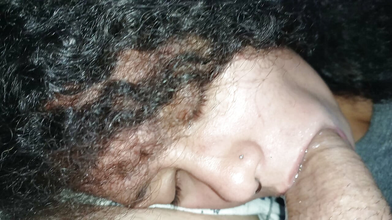 Creampie for a thirsty slut: she sucks him off, and the cuck unloads all his hot lust.