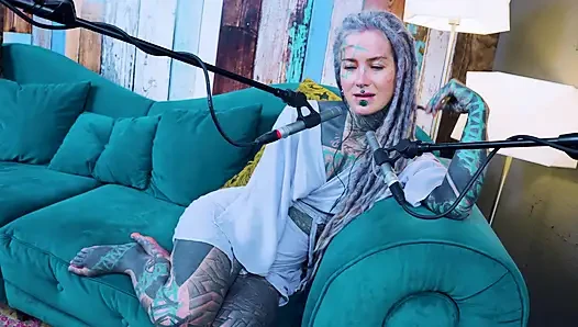 I talk about U - uncomfortable - ASMR podcast SFW talking goth skinny girl dreadlocks tattoo model inked girl