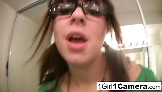 Alice Bell plays with her camera