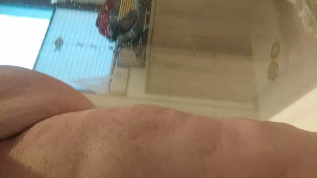 piss and wank before showering