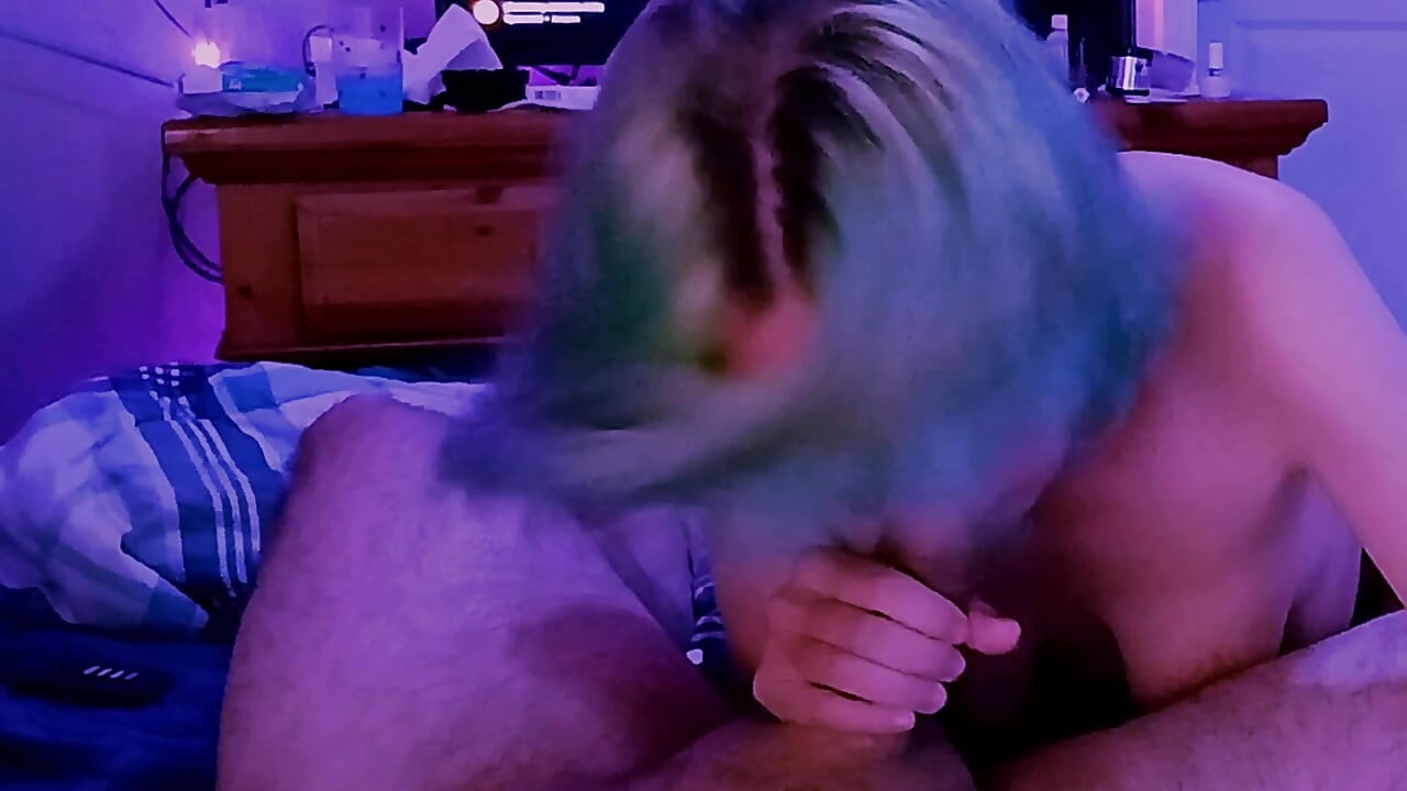 Sexy petite, tiny, small athlete gets two cumshots in her mouth, rides a big cock reverse cowgirl, and takes the whole dick