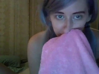 Blue haired beauty milks a cock