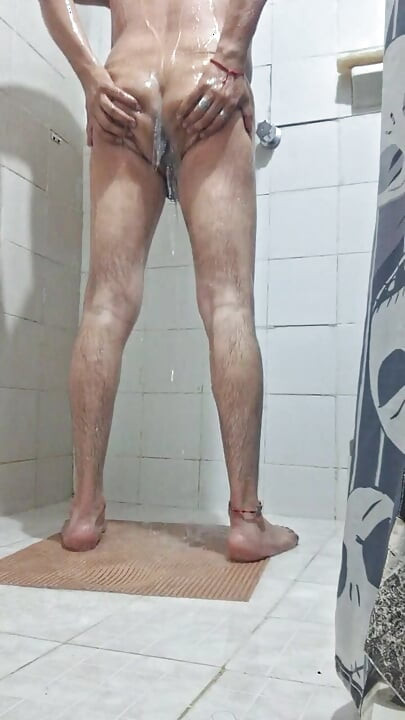 Relaxing in the shower