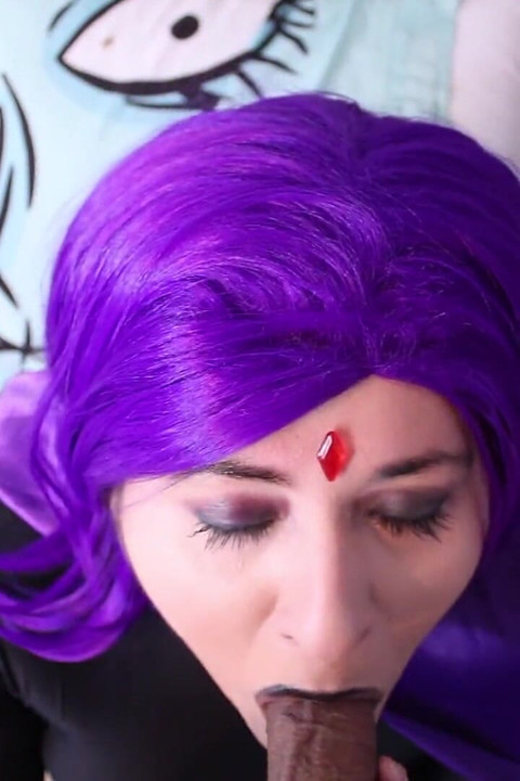 Raven Sucks on a Juicy Cock