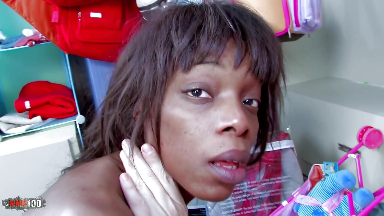 Kenya Diaw: Gorgeous Black Babe with Perfect Body Double Penetrated in Her Store