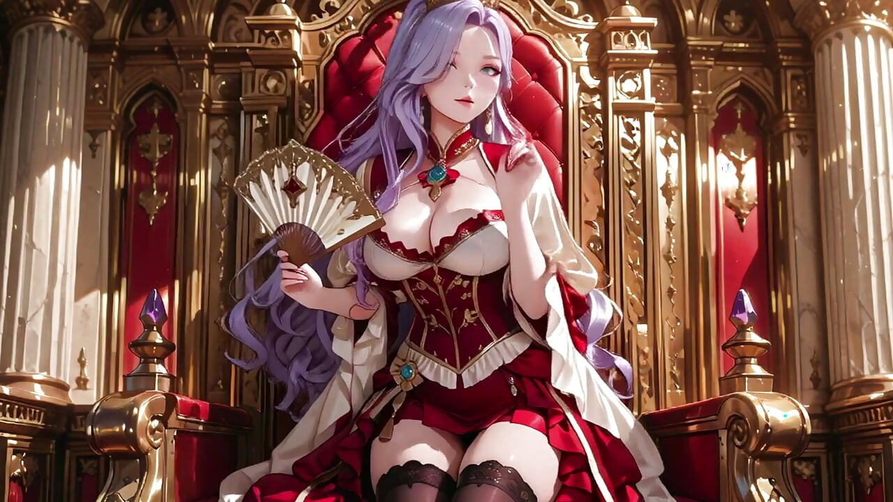 Lazy Coronation on the Golden Throne, Red & White Haute Couture is Insane!