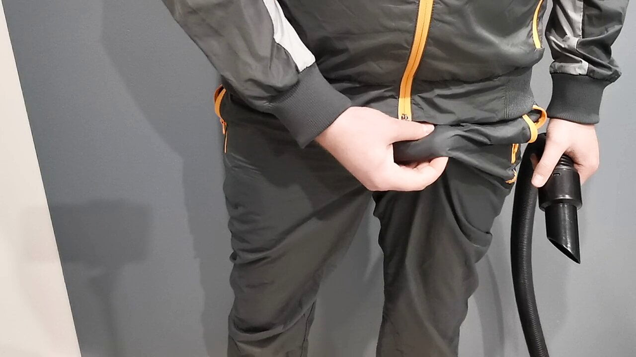 Vacuuming my cock in nylon tracksuit Reebok