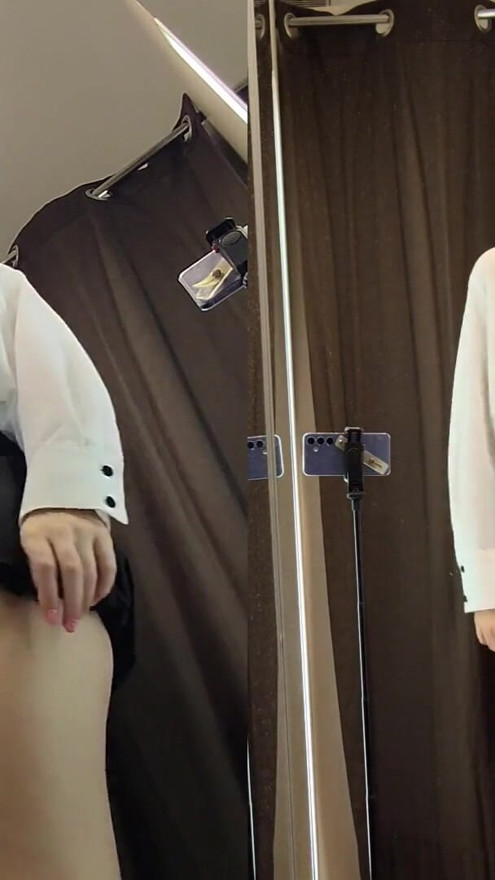 Public Skirt Tease in the Fitting Room – Risky Flash from Every Angle | Clip 1