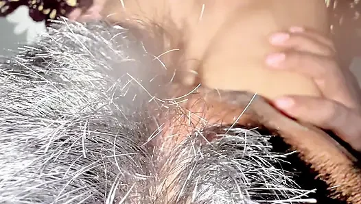 Asian Village Beautiful hot wife big Boobs Show and big cook orgasm.