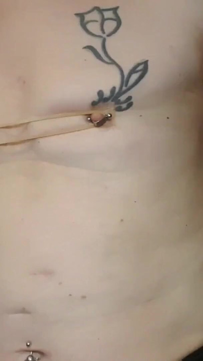 changing nipple piercings, bondage stretching piercings with sex and PA ring | Clip 1