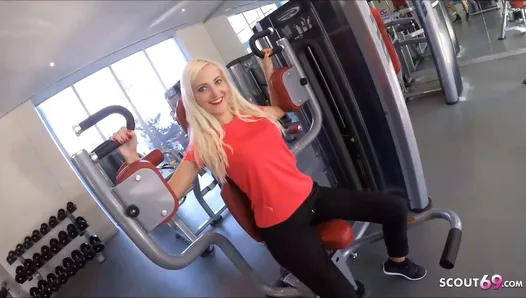 Skinny German Fitness Girl Picks up and Fucks Stranger in Gym