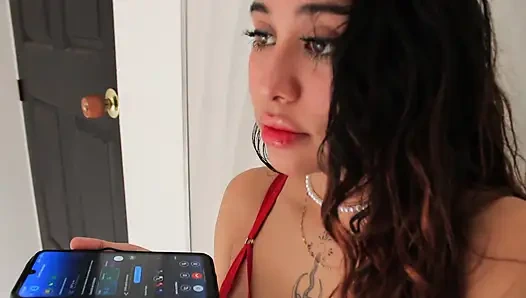 18-year-old busty girl pays off a debt by offering her huge tits and ass