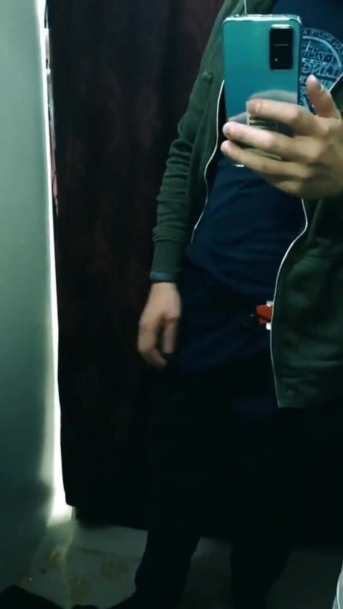 Gay teen boy changing pants nude in the shop | Clip 1