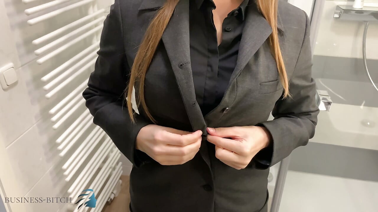 Assistant undress after work sexy shower