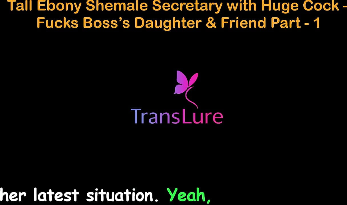 English Audio Sex Story - Tall Ebony Shemale Secretary with Huge Cock - Fucks Boss’s Stepdaughter & Friend - Part 1