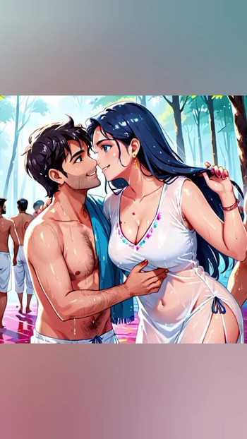 Memorable moment from "AI Generated Uncensored Anime Images Of Hot Indin Women Playing  Naughty Holi"