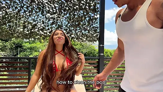 Aku selingkuh dari suamiku sama karyawan kulit hitamnya di pinggir kolam renang! Verito Aguas &Brandon Cruz