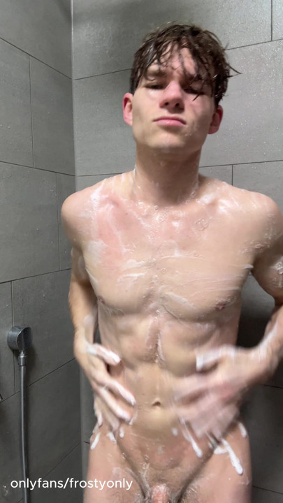 Fit üniversiteli twink duş