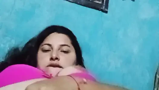 Chubby Latina with big tits chews her rich wet pussy