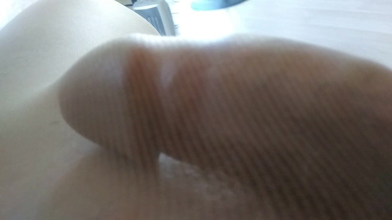 My hard on in my girlfriend's pantyhose!