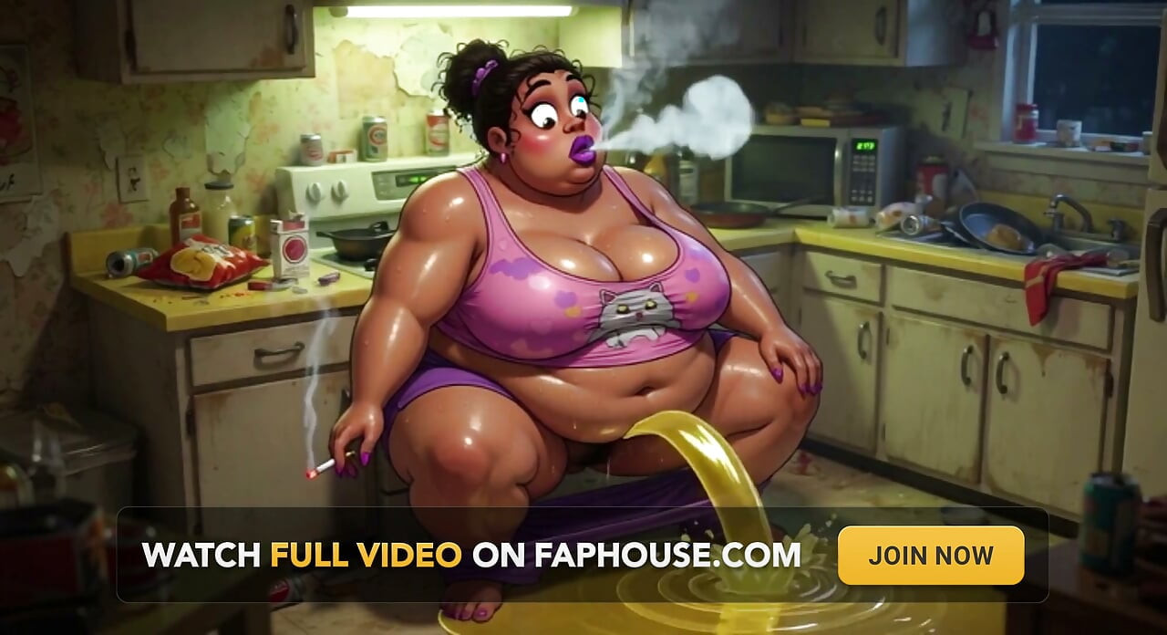 Very Pregnant BBW Smoking While Peeing - Big Belly & Dripping Pussy
