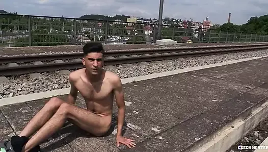 Guy Who Needs Money Badly Agrees To Swallow A Stranger's Dick Railway Tracks For Some Cash - BIGSTR