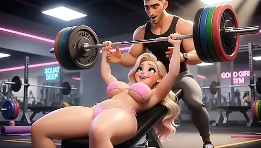 Topless Blonde Gym Slut Obedient Workout Training