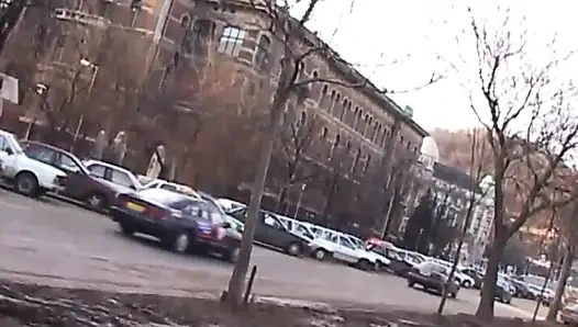 Эта красивая грудастая девушка мастурбирует на улице и делает минет дома