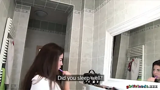 Girlfriends XXX - Sexy Euro Keira & Nikky Chat About Nails & Relationships Before Pussy Licking Indoors