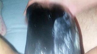 Big black double dildo continued and Squirting