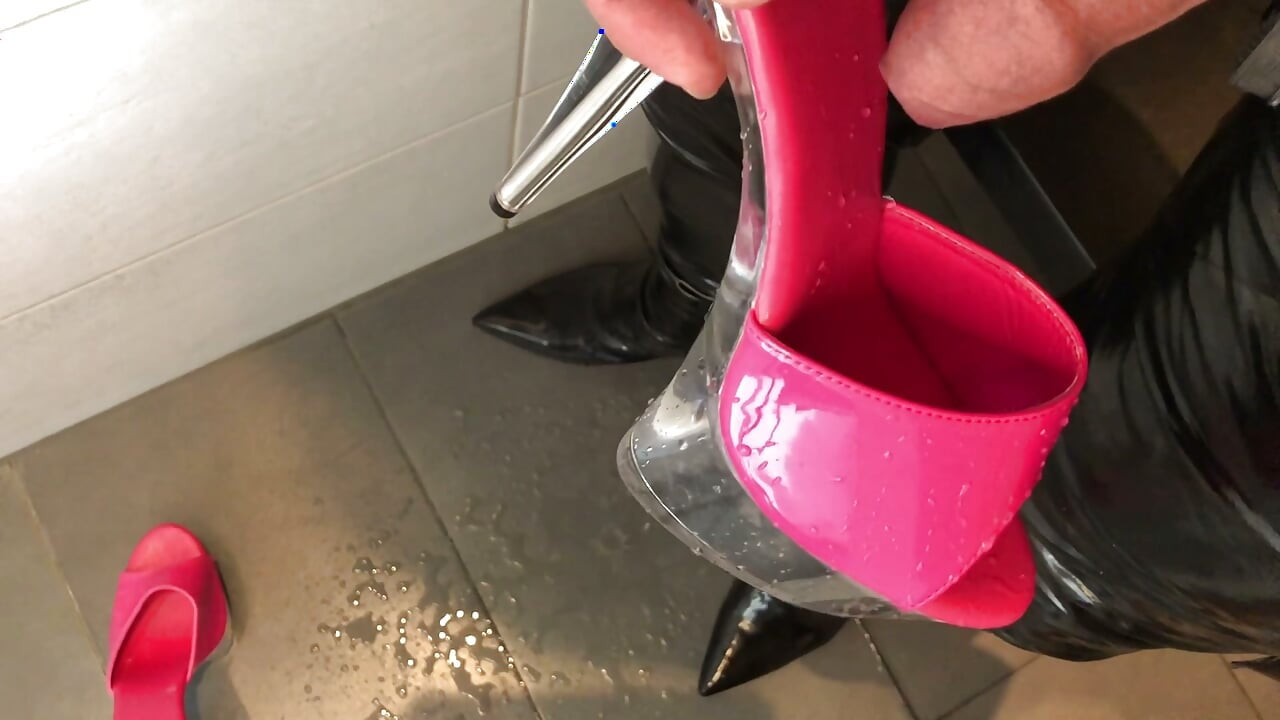 Piss and Cumon Pink High Heel Mules - User Request
