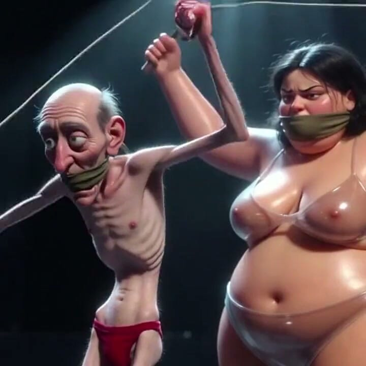 Old Man Tied up - Humiliated by Fat SSBBW with Whip