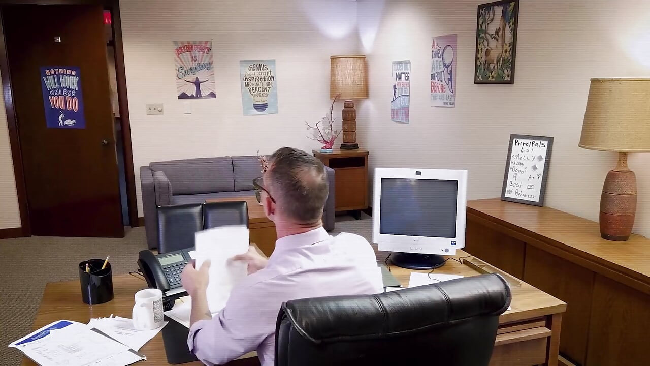 Perv Principal - Hot Stepmom Mandy Rhea Makes A Dirty Deal And Takes Horny Principal's Huge Cumshot