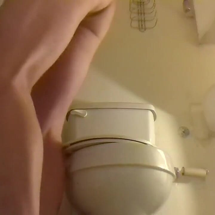 Stroking While Smoking, on a Toilet
