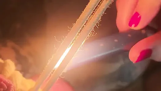 Goode Girl Flogging Balls by Candle Light POV