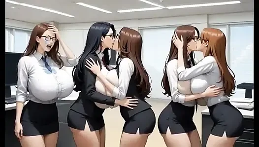 Boobs Office Lesbians, Ai Animation