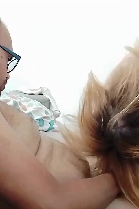 She Drooled Over the Whole Boy's Cock Leaving Him Ready to Enter Her Sexy Ass All Marked with Lingerie.