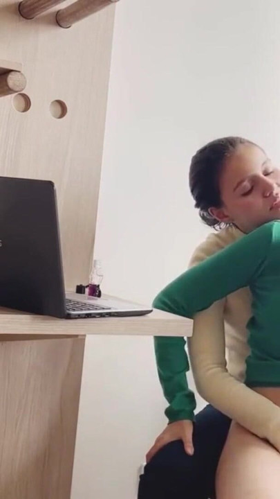 My lesbian stepsister touches me in her bed and I like it | Clip 2
