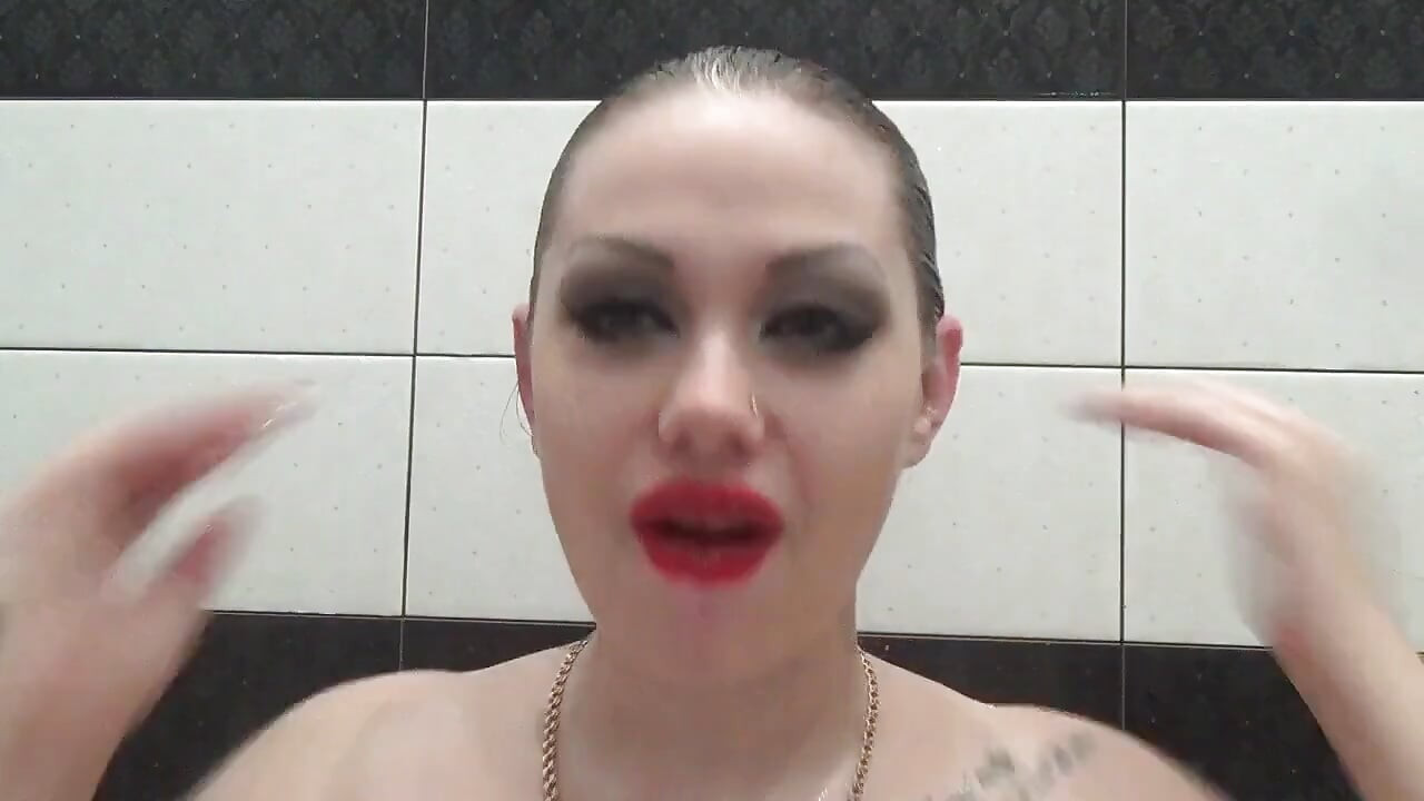 Hair washing and wet hair brushing with sexy makeup