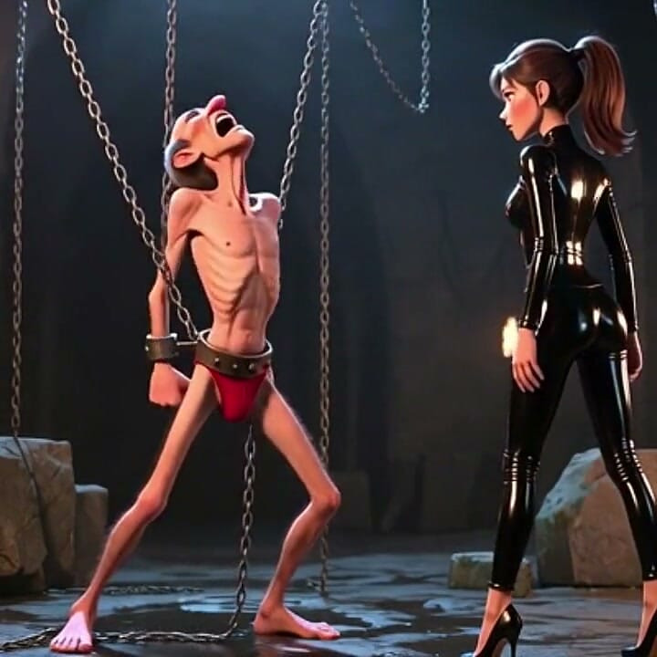 Ballbusting - Dominatrix Kicks Bound Man's Balls