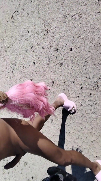 Jaw-dropping moment from "Cute hot slut in minidress can't stand it and gets naked in public but discovers man watching her"